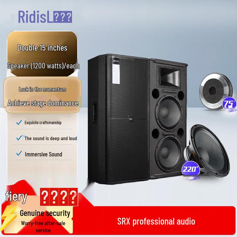 Ridiss SRX Professional Dual 15-inch Passive Stage Speaker CN plug (adapter included) (CN version)