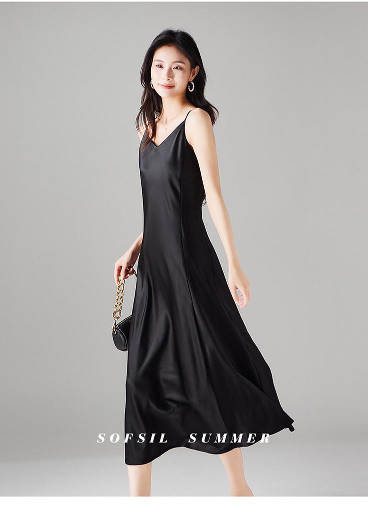 Minimalist Style Mulberry Silk Camisole Dress for 2026 Summer, Elegant Temperament, Versatile Mid Length Dress