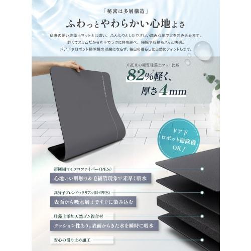 King's Bath Mat [Improved with 2x the Absorbency and Softer, Improved Fluffiness] Diatomaceous Earth Bath Mat, Washable, Soft, Quick-Drying, Stylish,