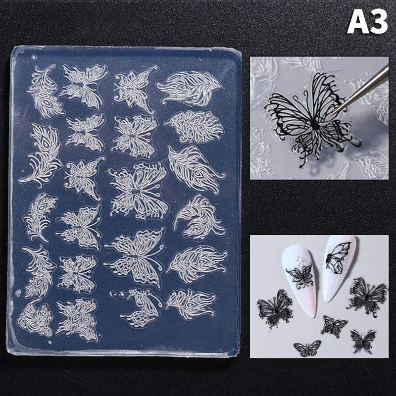 

1 шт. Силиконовые формы для ногтей Штамп Шаблон Шармы для ногтей Инструменты для ногтей Украшение для нейл-арта Рельефная наклейка Бабочка Аксессуары для ногтей Сделай сам as the picture