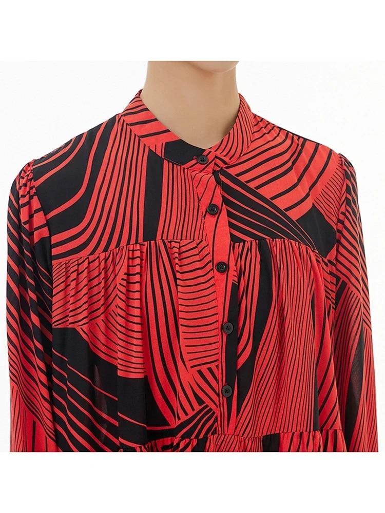 XITAO Full Sleeve Striped Fashion Casual Loose Women Dress DMJ3423