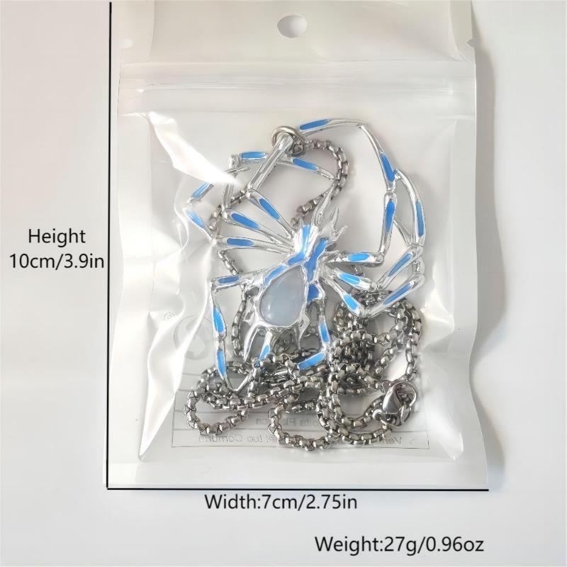 1 Stück Halloween Europäischer und Amerikanischer Kreativer Dreidimensionaler Leuchtender Spinnenhalskette Modischer Herren Hip-Hop Legierung Leuchtender Insektenanhänger