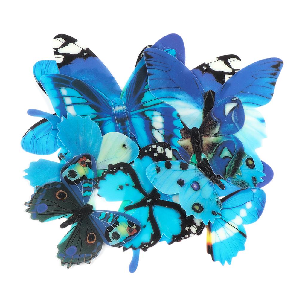 12PCS/Set DIY Home Decoration Single Layer Butterly Wall Sticker 3D Decals PVC Mural Wall Art