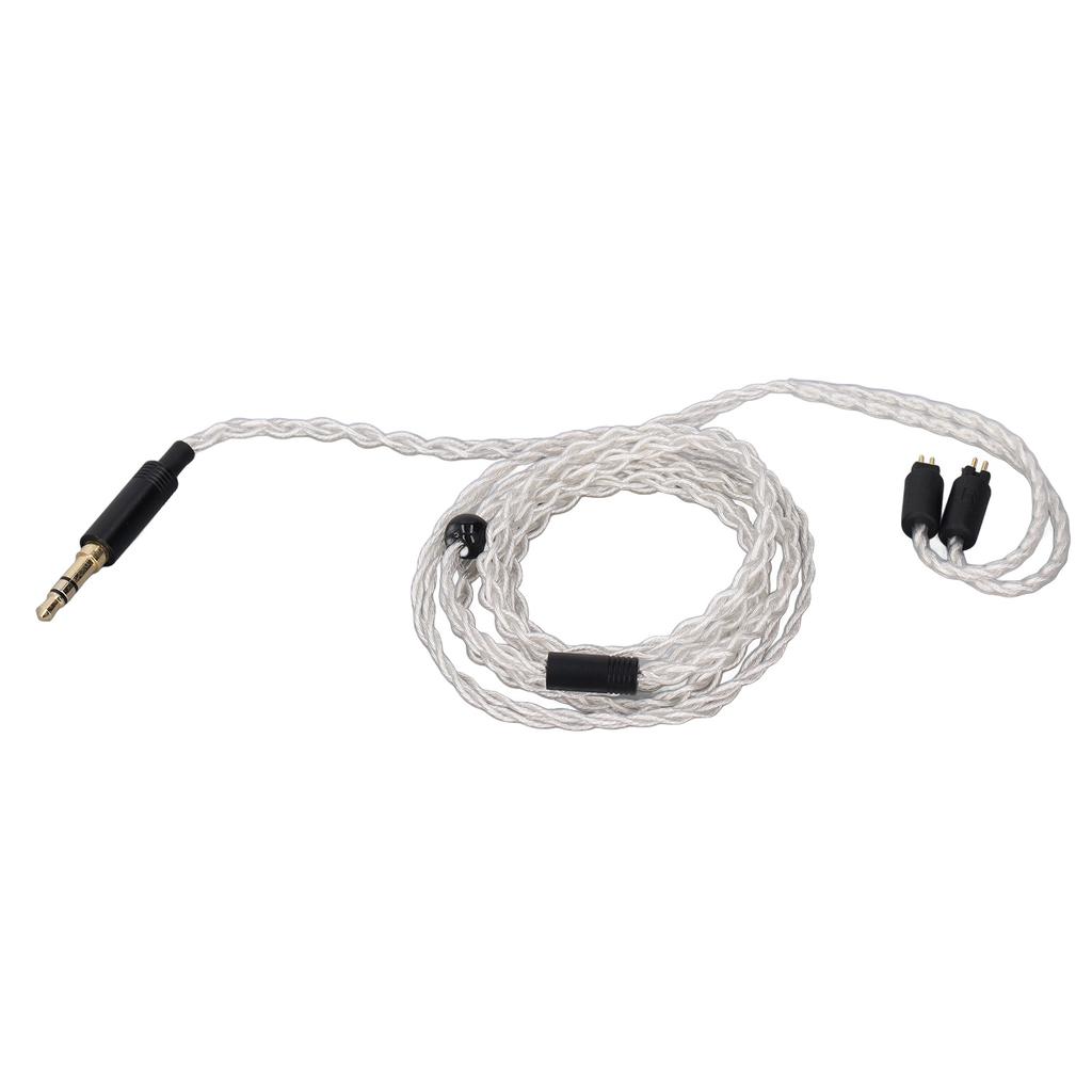 3.5mm To 2 Pin 0.78mm Earphone Cable 3.9FT Silver Plated Copper Headphone Replacement Sound Cable