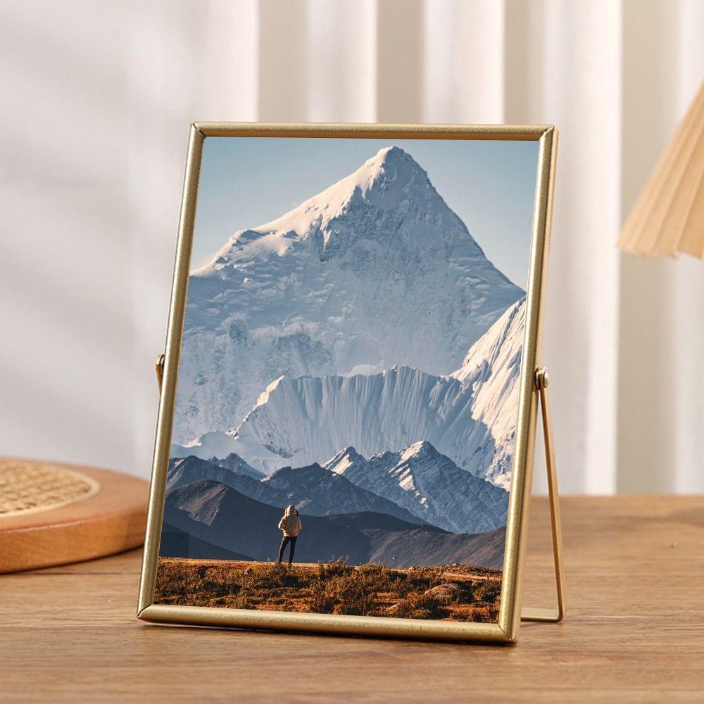 Multi-purpose 4/6/7/8/10 Inch Metal Photo Frame Gold Black Acrylic Screen Picture Holder Rectangle Photo Display Plant Specimen