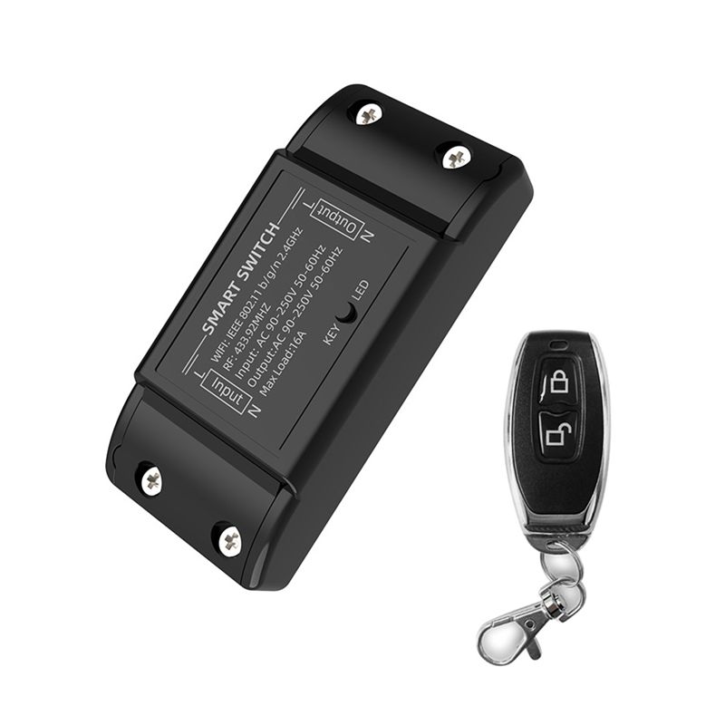

ABNR Wifi+ 433Mhz Relay Module Smart Home Automation Switch With 433Mhz Remote Controller Supports APP Voice Control B чёрный