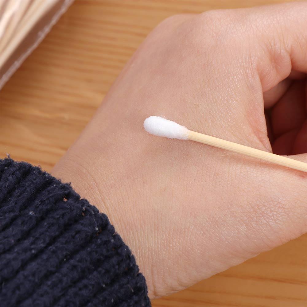 100PCS Wooden Hygiene Cotton Stick Manicures Cleaning Tampons Disposable Cotton Swabs Household