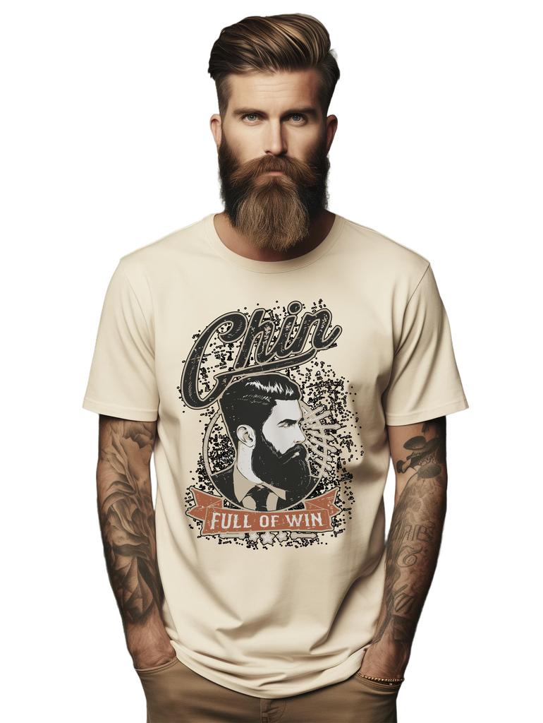 PrintBar Chin Full of Win - Funny Bearded Man T-Shirt. Show Off Your Epic Facial