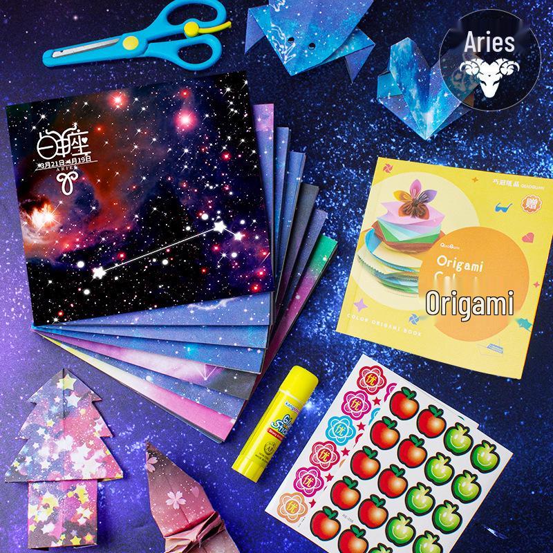 Starry Sky Origami Constellation Paper: Double-Sided Square Craft Sheets for Children's Colorful Projects
