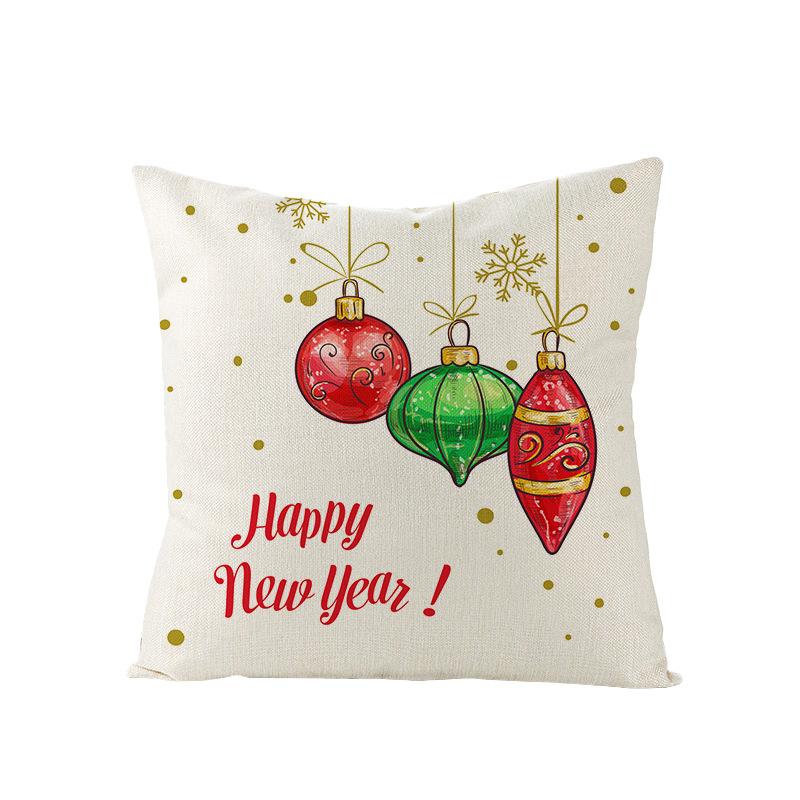 Home Polyester Pillow Cover Cartoon Digital Print Christmas Cushion Cover Living Room Sofa Cushion Cover