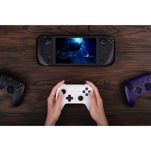8BitDo Ultimate 2.4G juhtmeta kontroller, Hall Effecti juhtkangi värskendus, mängukontroller koos laadimisdokiga arvutile, Android, Steam Deck ja Apple (Valge)