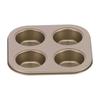 Non-Stick Coating Cupcake Baking Pan 4-Cavity Baking Mold Pan Durable Muffin Pan  Oven Baking