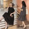 Maternity Dress Summer Dress Summer Loose Short-sleeved Skirt Irregular Medium and Long Trendy Mother Maternity Dress Summer Skirt