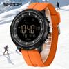 SANDA 9065 Fashion Men's Electronic Watch Simple Night Light Calendar Alarm Clock Waterproof and Shockproof Men's Digital Watch