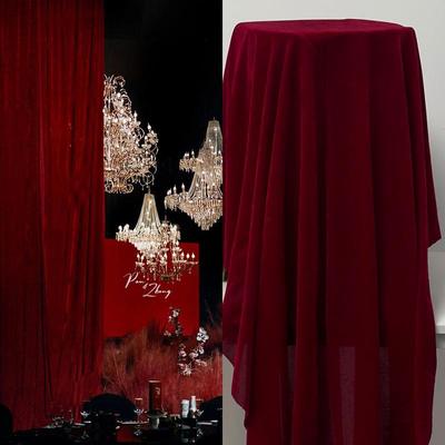 Sfondo Rosso Velluto per Matrimonio e Primo Compleanno Tenda in Garza Decorazione