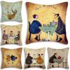 Sam Toft Art A-Abstracts Pillow Covers Cartoon Sofa Decorative Home Double-sided Printing Short Plush Cute Cushion Cover