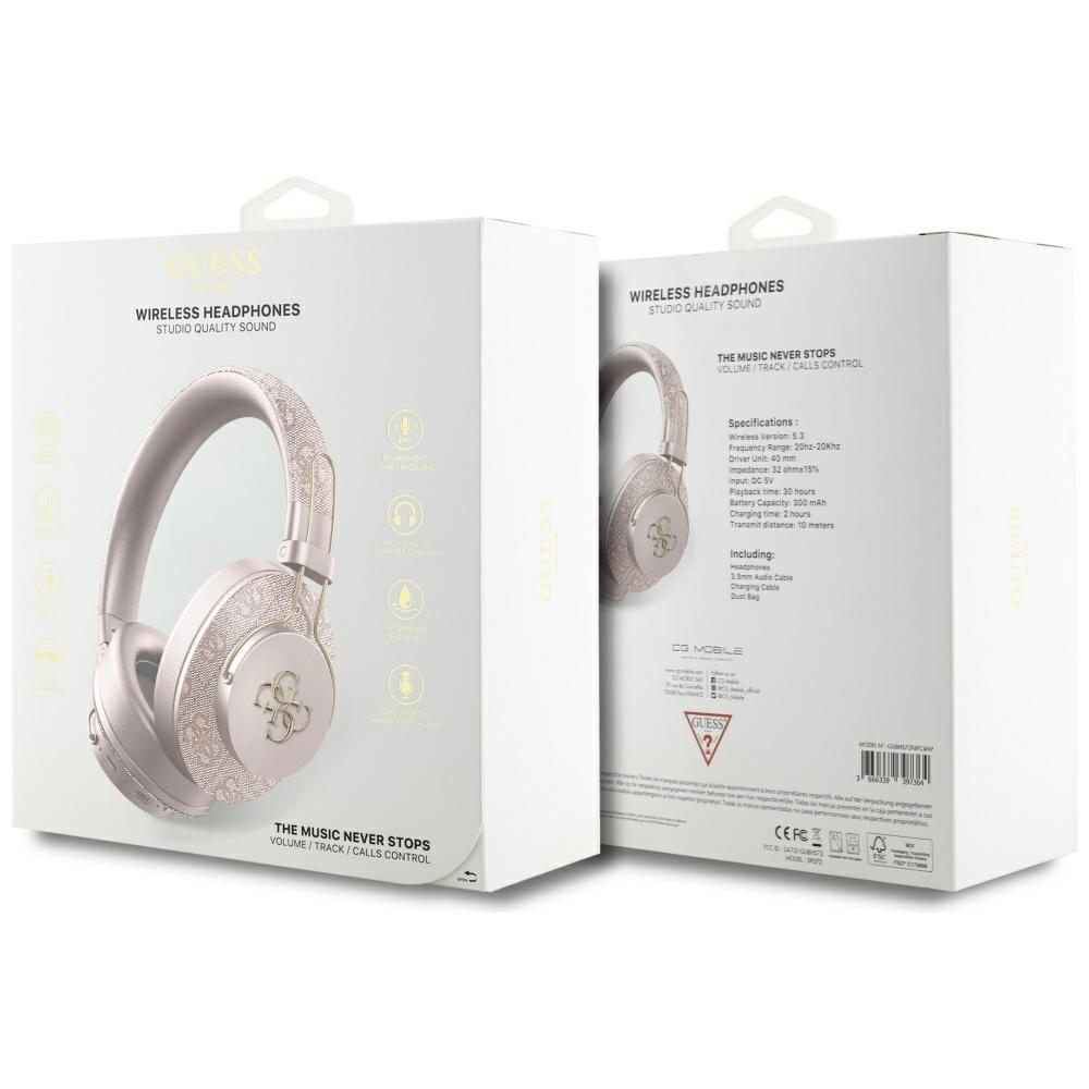 Guess ENC Metal 4G Logo Pink Bluetooth Over-Ear Headphones
