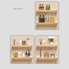 Simple Solid Wood Water Proof Bathroom Shelf for Washbasin Cosmetics Non Perforated Livingroom Wall Mounted Home Decorative Rack