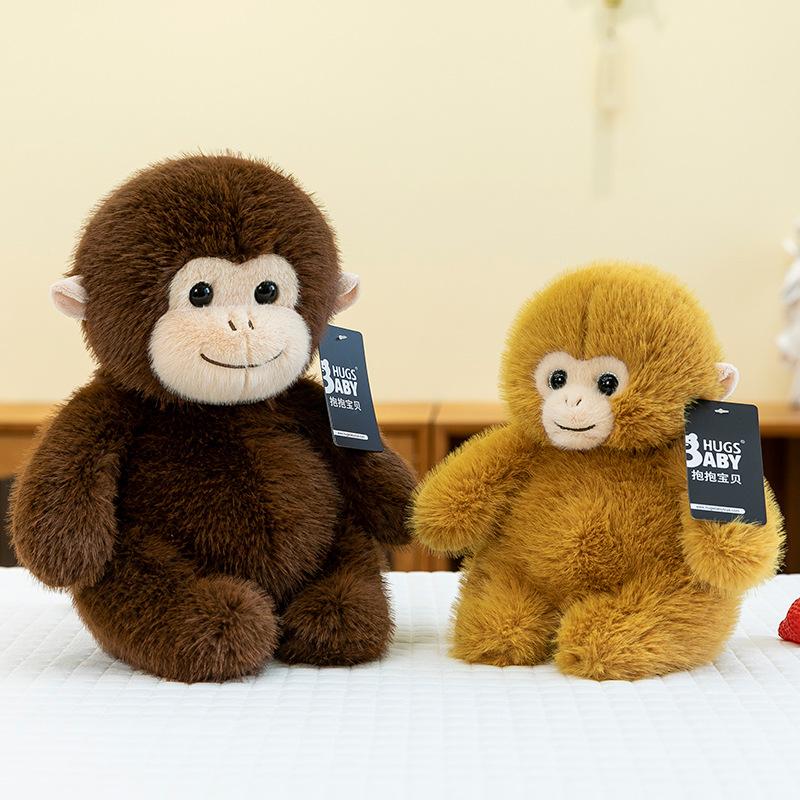 Cute Little Monkey Plush Toys Children's Sleeping Pillow Zoo Macaque Souvenir Golden Monkey Ornaments