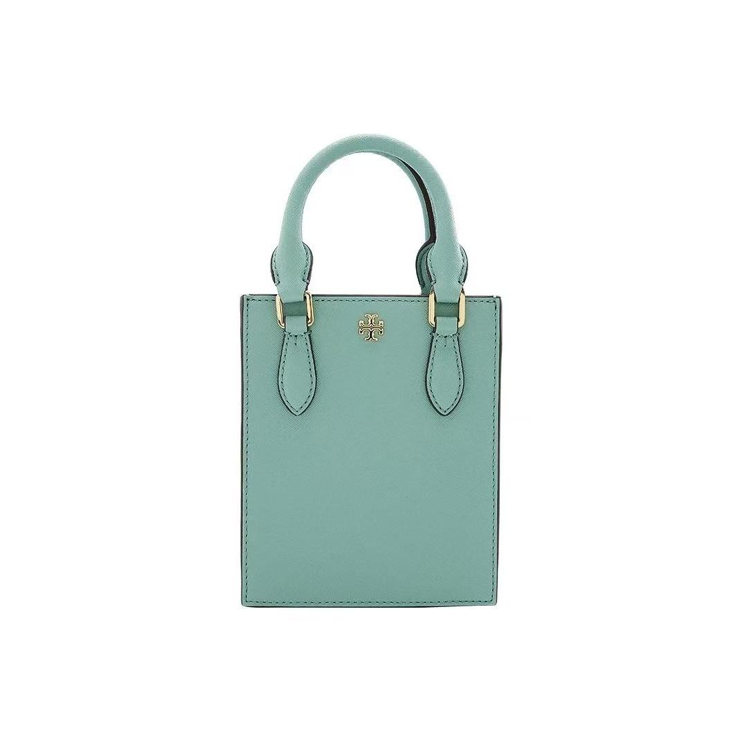 

Tory Burch Emerson Leather Tote Bag With Detachable Long Shoulder Strap Women Tote Light-Green 82768-492 Basic Set (Bag+Dust Bag)