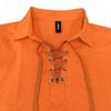 Men's 100% Linen Shirt Long Sleeve Lace Up Neck Casual Spring Summer Breathable Shirts Men Clothing