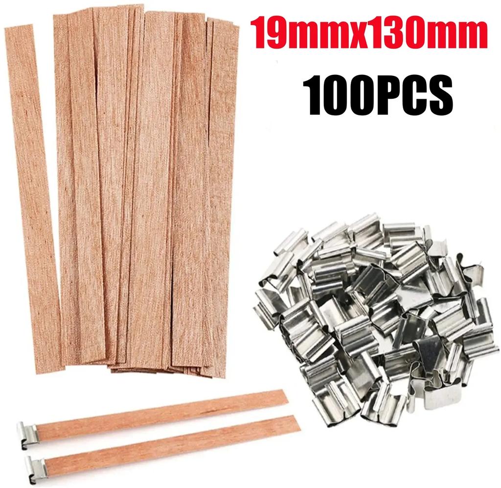 10-100PCS Scented Candle Wood Slice Wick for DIY Paraffin Candle Wick Soy Wick Wood Slice Wick for One Way Candle Handmade