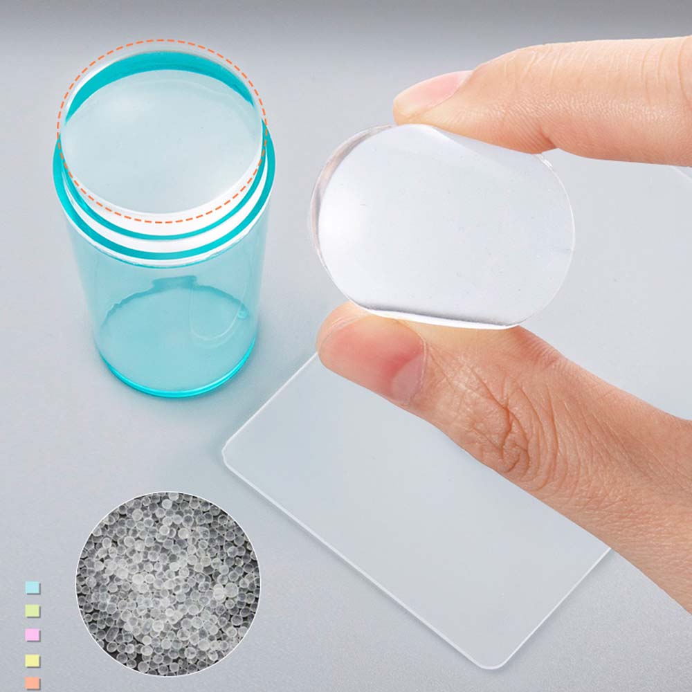 

Silicone Head DIY Manicure Stamping Tools Nail Stamper Templates Jelly Nail Art Stamper Scraper Set