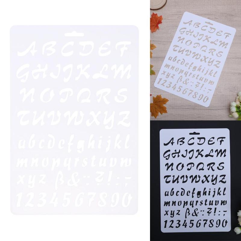 Plastic Lettering Stencil for DIY Scrapbooking Letter Alphabet Stencils Walls Painting Paper Craft Decor Number Word Template