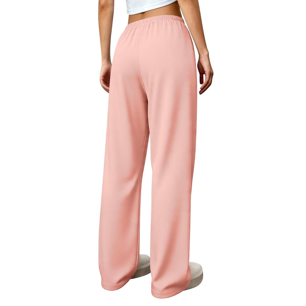 Women's Wide-Leg Sweatpants, Relaxed Straight-Leg Casual Pants, Running And Workout Pants With Drawstring And Pockets