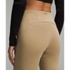 Lululemon Ribbed Softstreme Zip Leg High Rise Cropped Pant 25  Filbert Tan