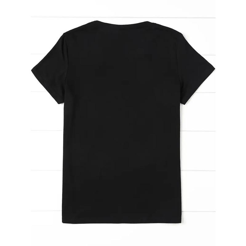 Camiseta Divertida para Mujer - Top Ligero Elástico Casual de Cuello Redondo Manga Corta para Ropa Casual Talla Europea