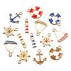 Nautical Series: 5 Alloy Enamel Pendants - Anchor, Lifebuoy, Sailboat for DIY Jewelry