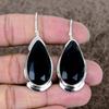 Black Spinel Gemstone Handmade 925 Sterling Silver Jewelry Earring 2.01" KKG-623