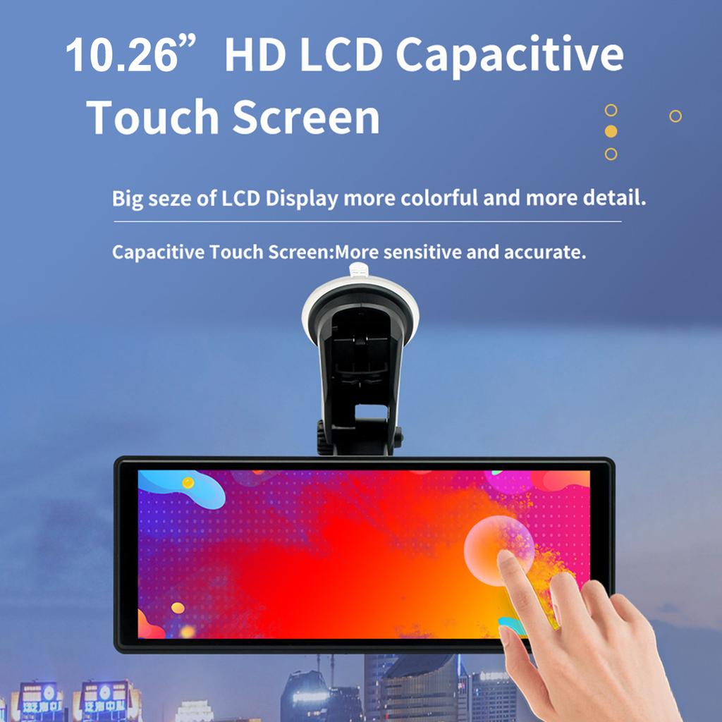 10.26 Inch Touchscreen Car Multimedia Player Wireless Portable Car Stereo with Apple CarPlay/Android Auto With AUX Bluetooth