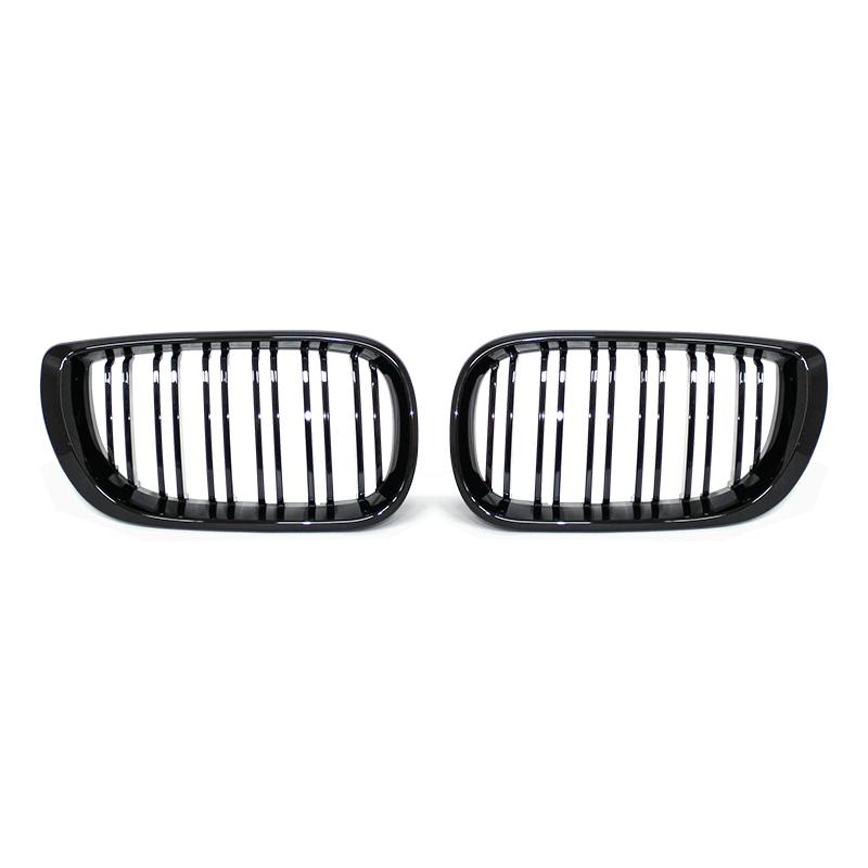 Car Front Bumper Grilles Racing Grill Kidney Dual Line Grills Gloss Black Grille For BMW 3 Series E46 4 Door 2002-2005 Gloss black