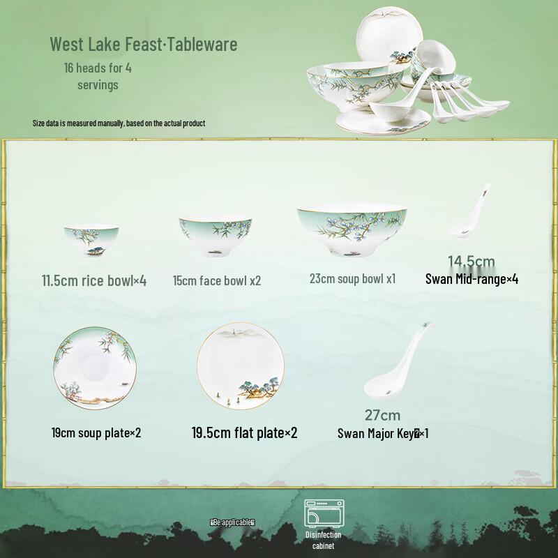 Margolonte West Lake Feast Bone China Dinnerware Set