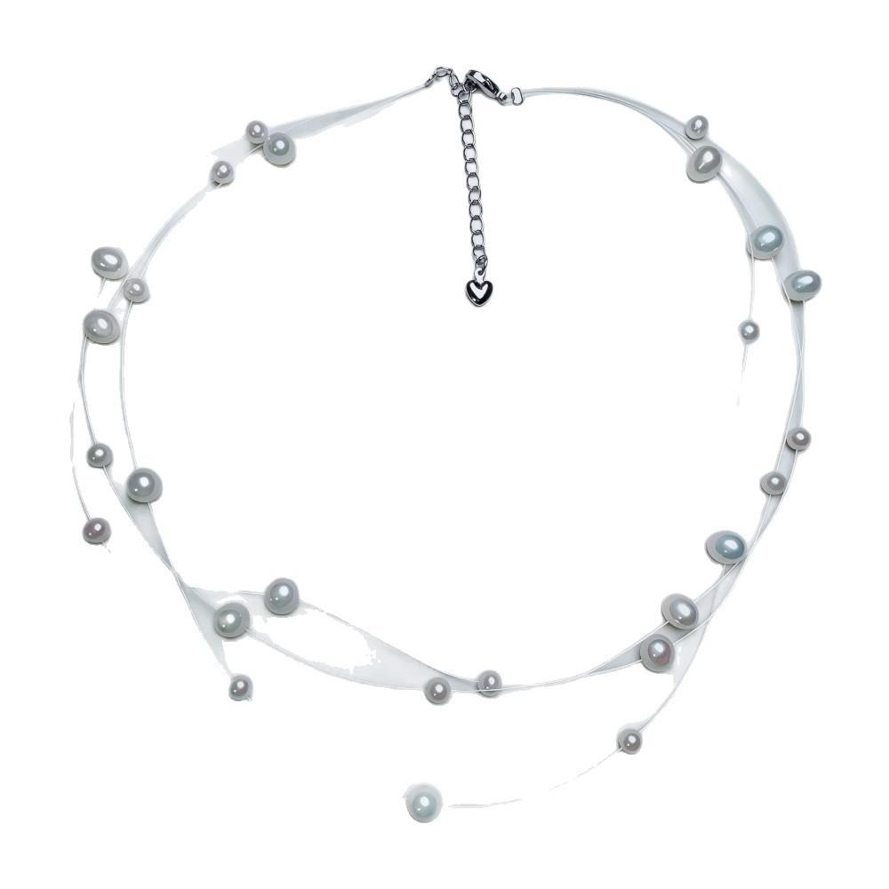 Zhuji Super Fairy Multi-Layer Pearl Necklace, Starry Sky Design, High-End Style, New Trendy and Minimalist Clavicle Chain