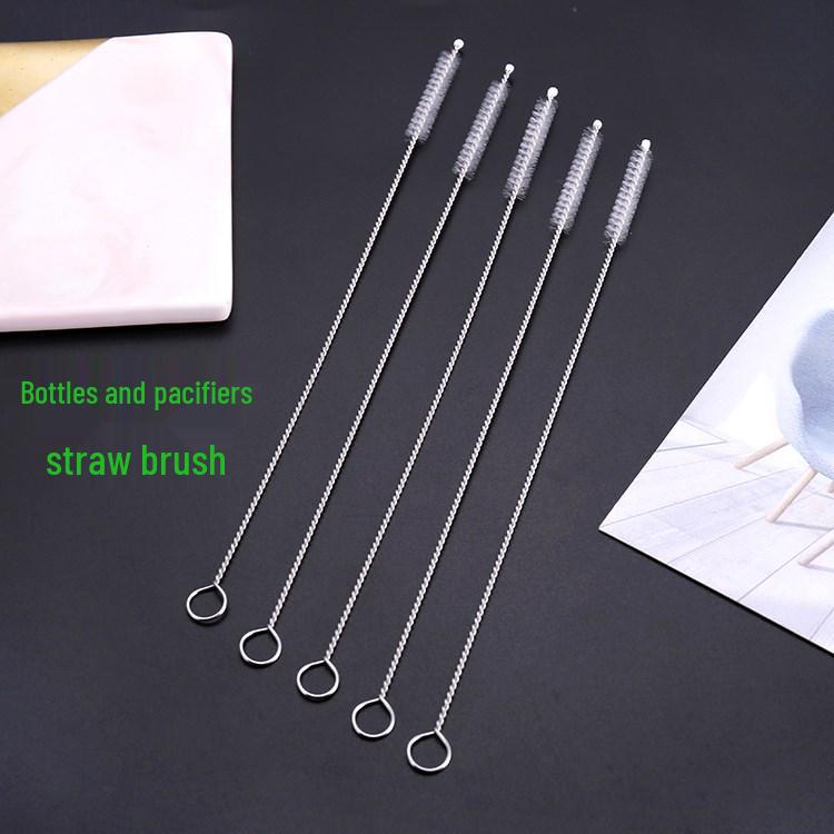 304 Stainless Steel Spiral Soft Bristle Brush for Baby Bottles, Straws, Test Tubes, Kettles, and Water Cups