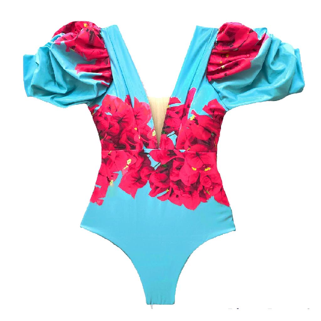 Ashgaily Ruffle One Piece Swimsuit Women Swimwear with Belt Push Up Monokini Swim Suit Print Bathing Suit Beachwear