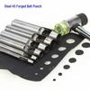 Forged Round Belt Hole Punch Tool for DIY Leatherwork - White
