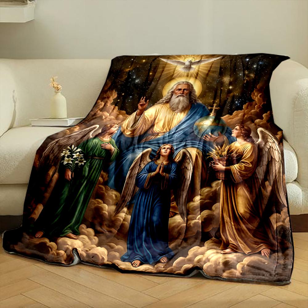 Heavenly Angelic Scene BlanketFlannel blanket for bedroom, living room, sofa, and nap
