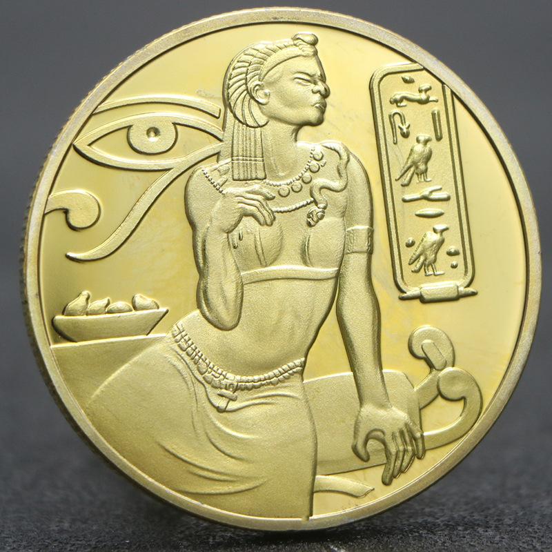 Египетская Царица-Мать Фараон памятная монета, Сфинкс, памятная медаль, пирамида, культурная памятная монета, монета золотой