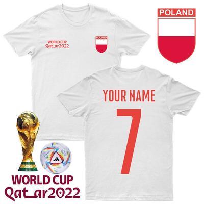 Personalizuoti Lenkijos marškinėliai Futbolo vardas Numeris Tee #WC