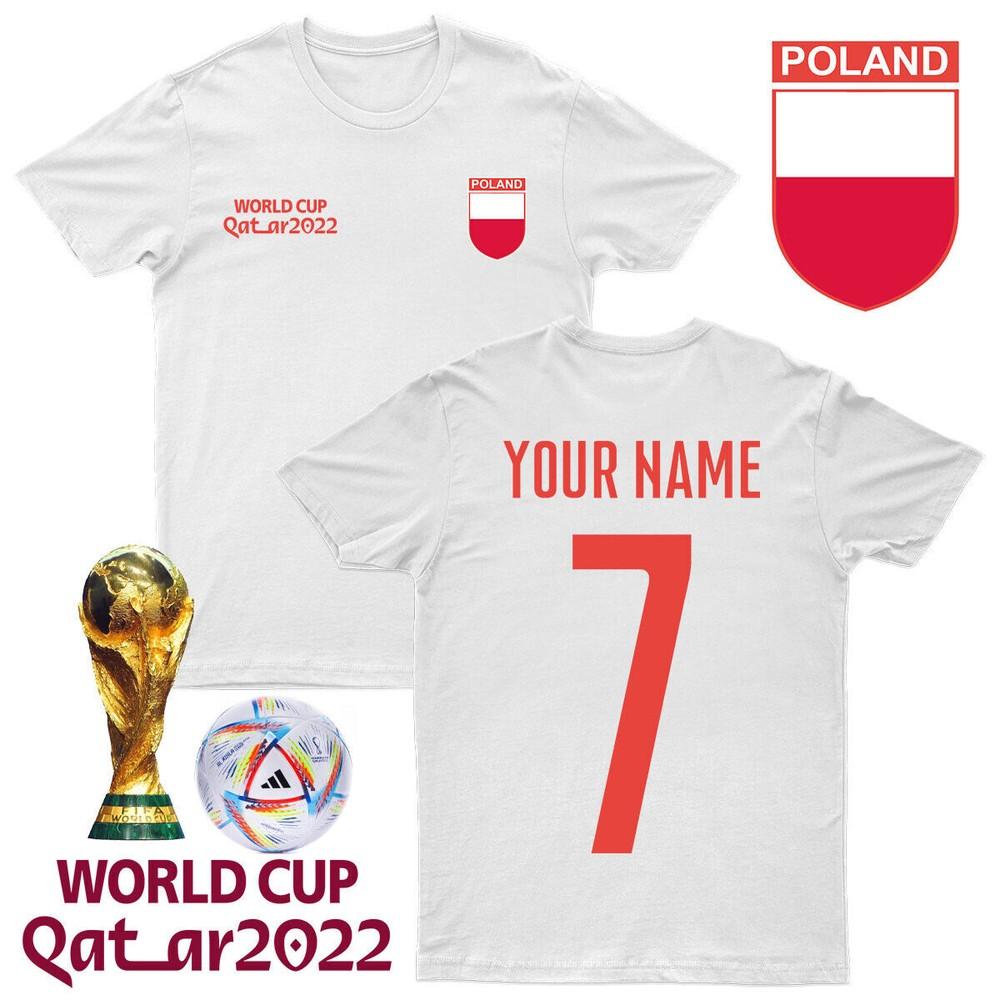 

Personalised Poland T-Shirt Football Name Number Tee #WC XL