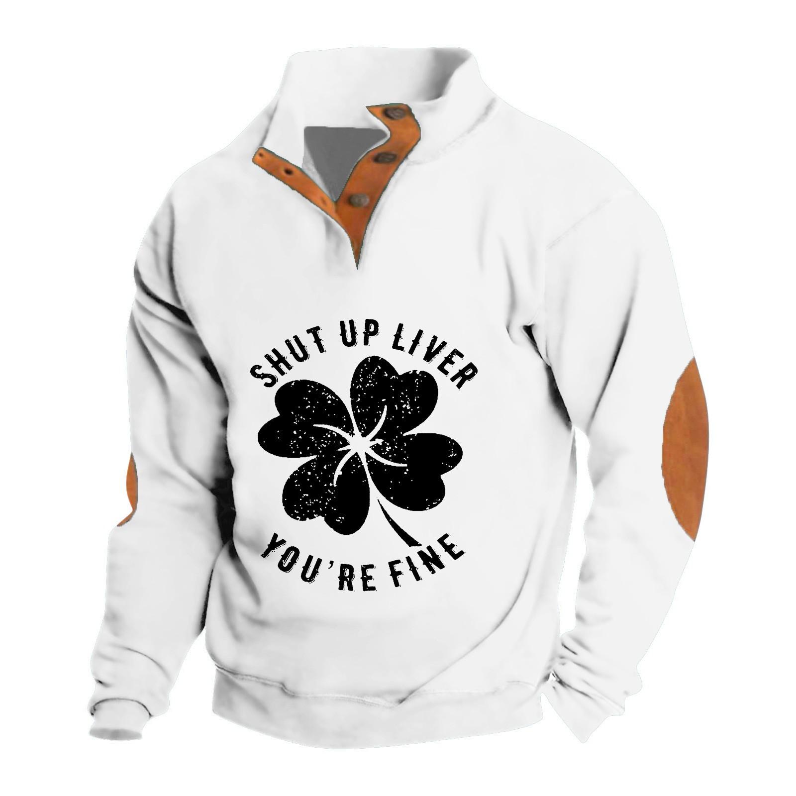 

Весняно-осінній чоловічий світшот зі стоячим коміром - це повсякденні светри на відкритому повітрі, топи XL білий