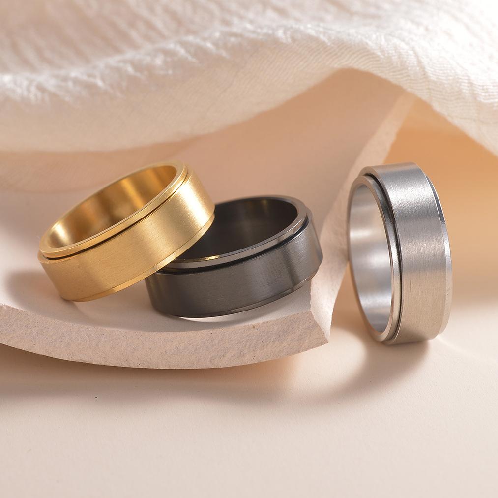 Modische Edelstahl Angst Fidget Spinner Ringe für Männer Frauen Coole drehbare Ringe Anti Stress Hochzeit
