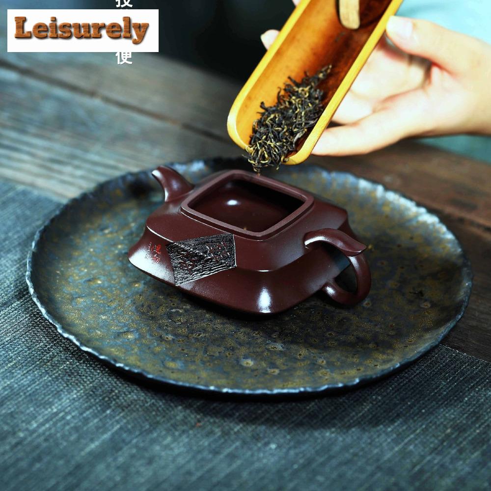 200ml Yixing Purple Clay Teapot Famous Handmade Drunken Plum Filter Pot Raw Ore Purple Eggplant Mud Kettle Chinese Zisha Tea Set
