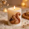 Squirrel Candle Mold 3D Cute Reusable Silicone Acorn Decorations Animal Candle Mold for Thanksgiving Holiday Birthday Party