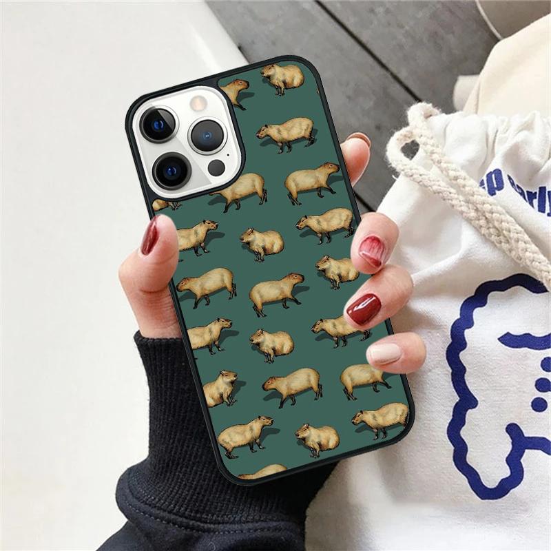 Cute Cartoon Capybara Phone Case For iPhone 17 Air 15 16 Cover 11 13 14 Pro Max 12 Plus Max Fundas