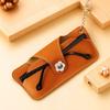 Korean Flower Glasses Case With Keychain Eyewear Holder Soft PU Leather Sunglasses Bag  Men